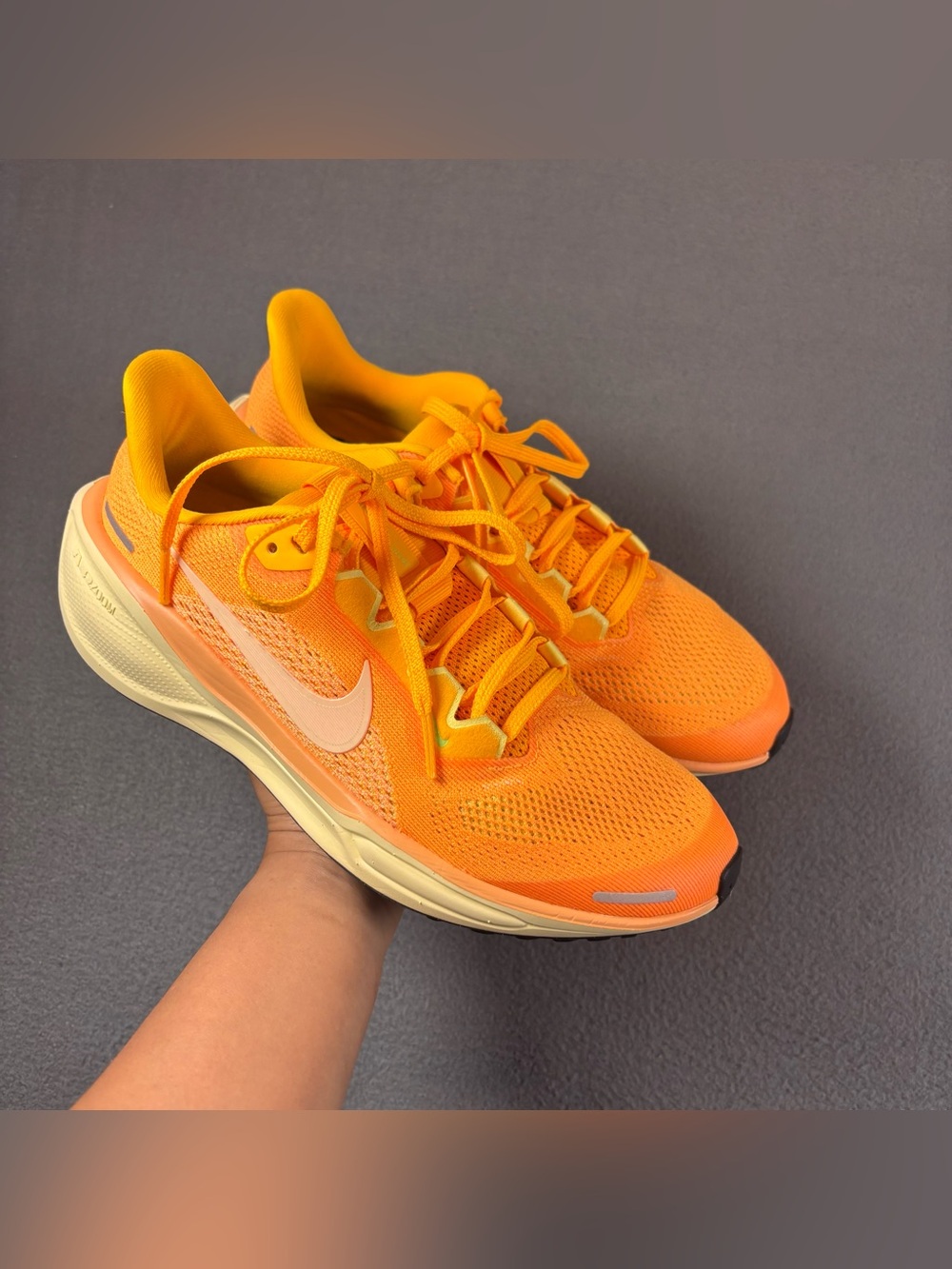 Nike Bright Orange Mesh Running Sneakers with Cream Midsole